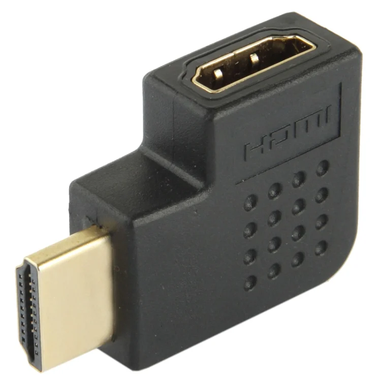S-HDMI-0372A_3.webp Gold Plated HDMI 19 Pin Male to HDMI 19 Pin Female Adapter with 90 Degree Angle - Image 4