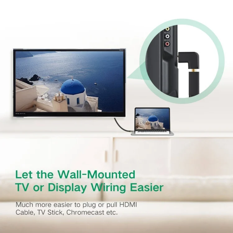 S-HDMI-0372A_5.webp Gold Plated HDMI 19 Pin Male to HDMI 19 Pin Female Adapter with 90 Degree Angle - Image 6