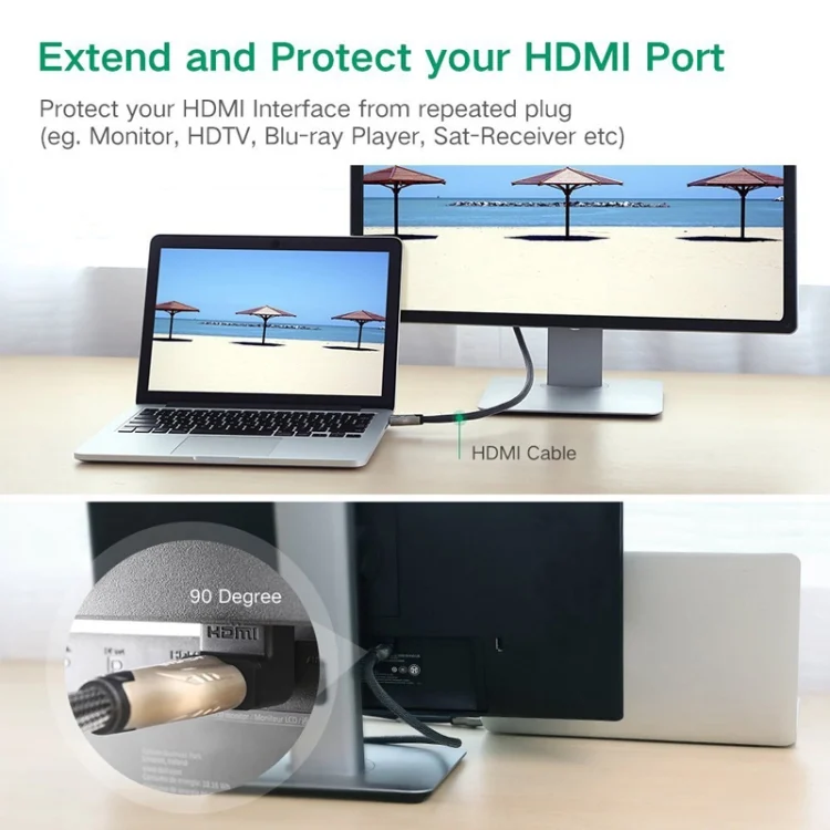 S-HDMI-0372A_6.webp Gold Plated HDMI 19 Pin Male to HDMI 19 Pin Female Adapter with 90 Degree Angle - Image 7