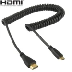 1.4 Version, Gold Plated Mini HDMI Male to HDMI Male Coiled Cable, Support 3D / Ethernet, Length: 60cm (can be extended up to 2m) - Image 2