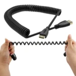 1.4 Version, Gold Plated Mini HDMI Male to HDMI Male Coiled Cable, Support 3D / Ethernet, Length: 60cm (can be extended up to 2m) - Image 5