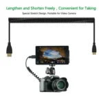 1.4 Version, Gold Plated Mini HDMI Male to HDMI Male Coiled Cable, Support 3D / Ethernet, Length: 60cm (can be extended up to 2m) - Image 7