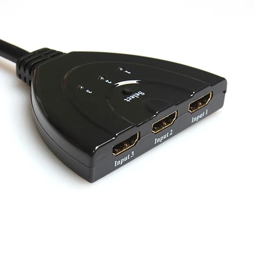 S-HDMI-3020_3.webp 3x1 Pigtail HDMI Switcher Up to 1080P (Gold Plated)(Black) - Image 4