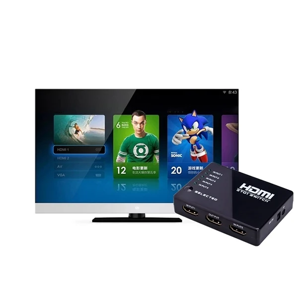 S-HDMI-3022_5.webp 5 Ports 1080P HDMI Switch with Remote Controller, Support HDTV(Black) - Image 6