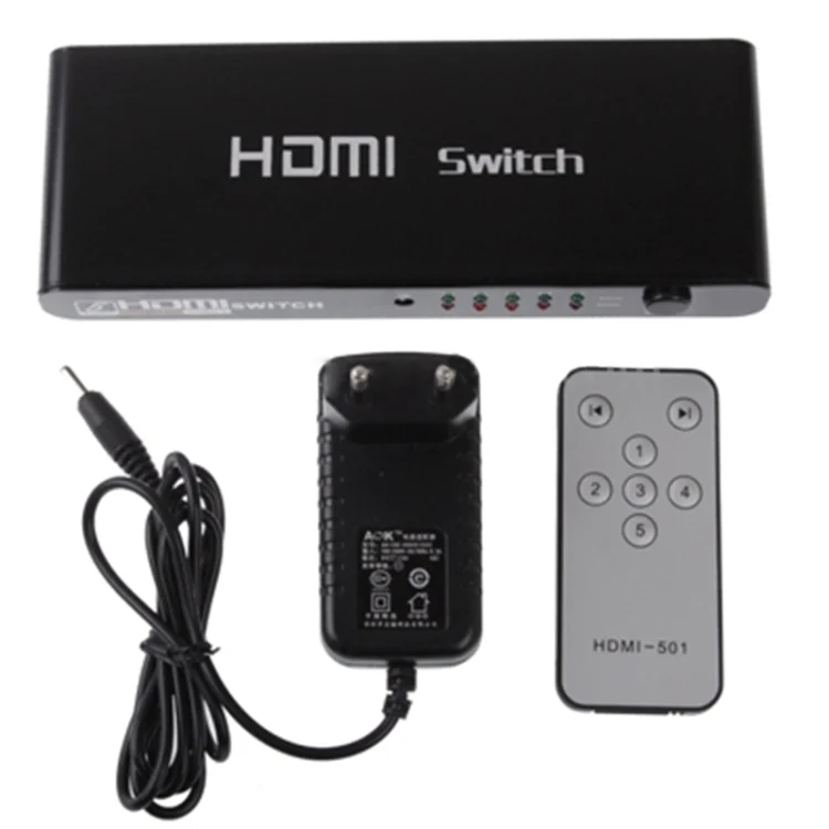 S-HDMI-3032_3.webp 5 Ports Full HD 1080P HDMI Switch with Switch & Remote Controller, 1.3 Version (5 Ports HDMI Input, 1 Port HDMI Output)(Black) - Image 4