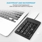Mini USB Numeric keyboard with 19 keys(Black) - Image 3