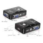 KVM-21UA 2 Ports USB KVM Switch Box with Control Button for PC Keyboard Mouse Monitor(Black) - Image 2