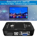 KVM-21UA 2 Ports USB KVM Switch Box with Control Button for PC Keyboard Mouse Monitor(Black) - Image 5