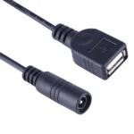 5.5 x 2.1mm DC Female to USB AF DC Female Power Connector Cable for Laptop Adapter, Length: 15cm(Black) - Image 3