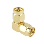 Gold Plated SMA Male to SMA Male Adapter with 90 Degree Angle - Image 2