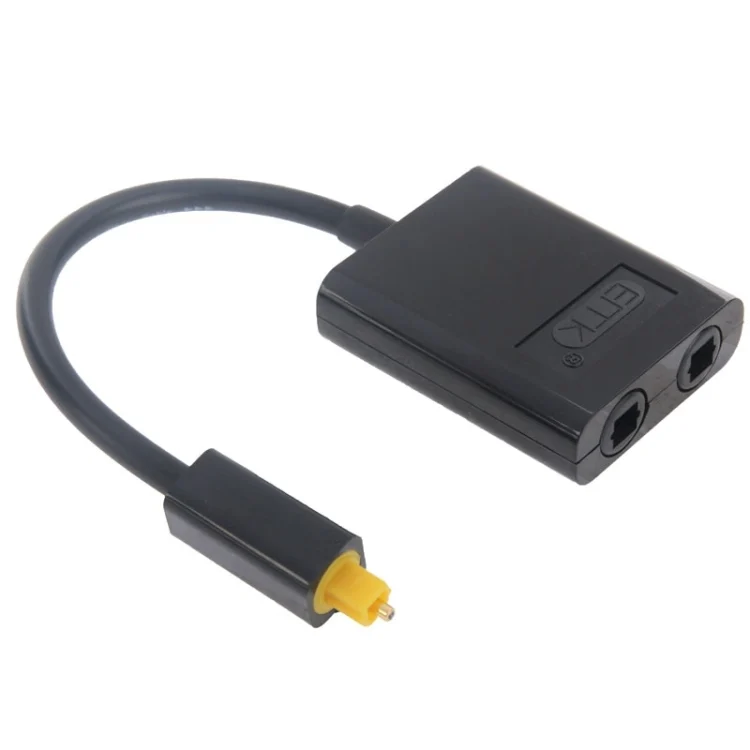 EMK Digital Toslink Optical Fiber Audio Splitter 1 to 2 Cable Adapter for DVD Player