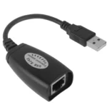 USB 2.0 CAT5 / CAT5E / CAT6 RJ45 to 4 USB Ethernet Extender LAN Extension Cable Repeater Adapter - Image 3