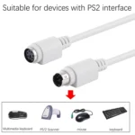 6 Pin PS/2 Keyboard / Mouse Extender Cable (PS/2 male to PS/2 female), Length: 3m - Image 3