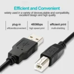 USB 2.0 Printer Extension AM to BM Cable, Length: 5m - Image 3