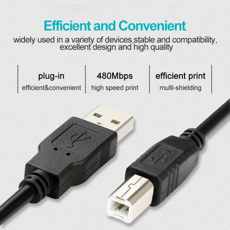 S-PC-011123_2.webp USB 2.0 Printer Extension AM to BM Cable, Length: 5m - Image 3