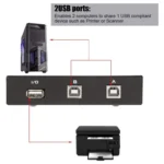 2 Port USB Data Switch(Black) - Image 6