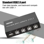 FENGJIE FJ-IA4B-C 4 Ports High Speed USB 2.0 Key-Press Switcher Share Switch Box for PC Computer Scanner Printer - Image 5