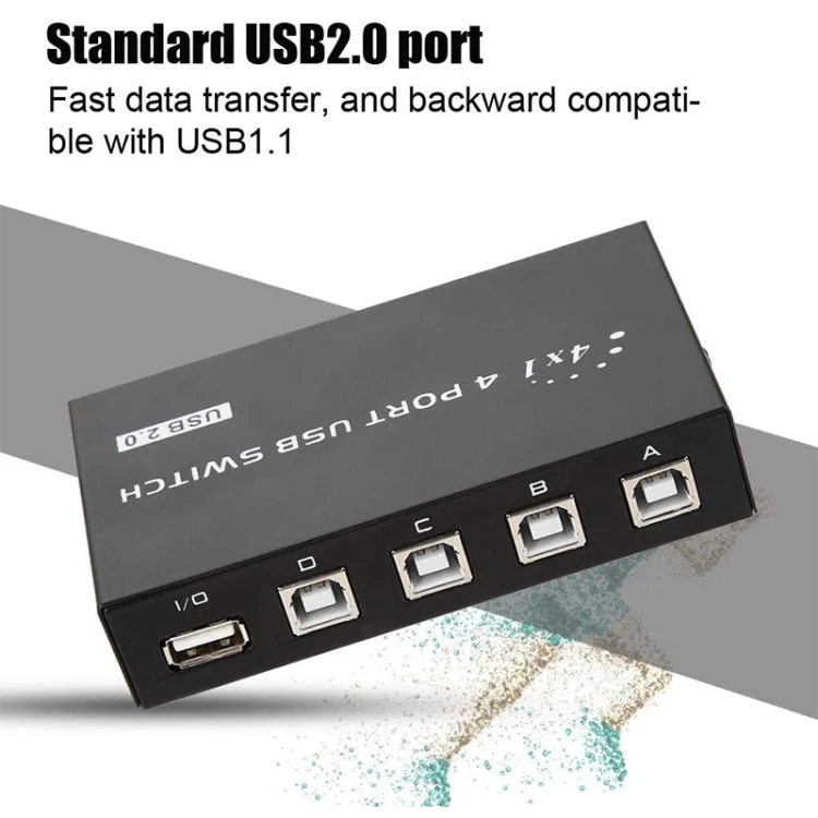 S-PC-0141_4.webp FENGJIE FJ-IA4B-C 4 Ports High Speed USB 2.0 Key-Press Switcher Share Switch Box for PC Computer Scanner Printer - Image 5