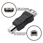 USB 2.0 A Female to B Male Adapter Connector AF to BM Converter for Printer(Black) - Image 3