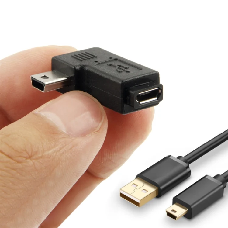 S-PC-0145_3.webp 90 Degree Micro USB to Mini USB Adapter(Black) - Image 4