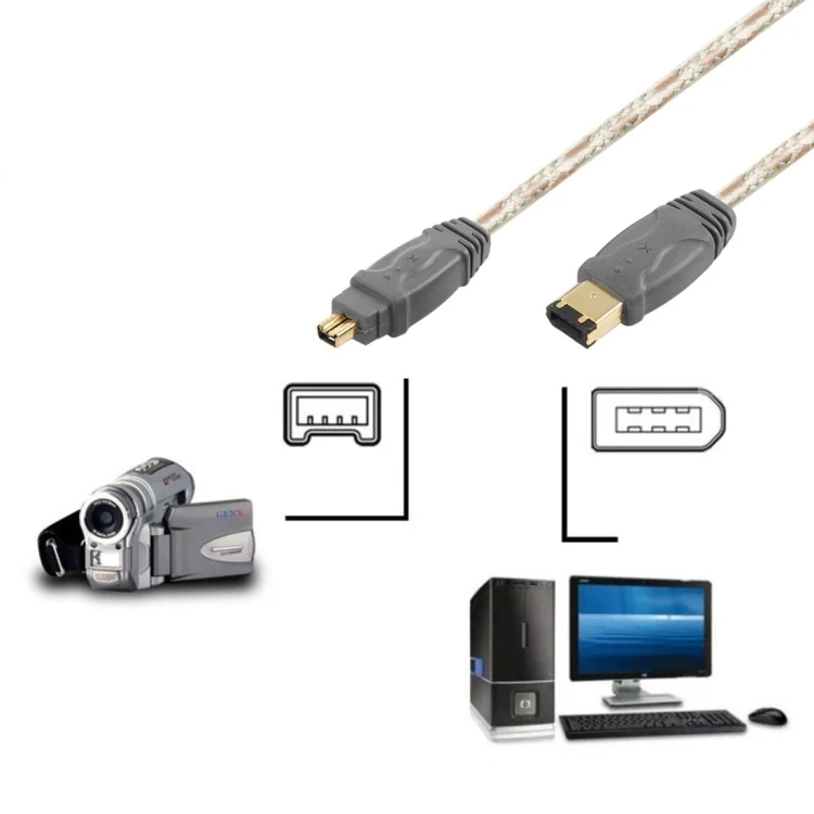S-PC-01521_3.webp IEEE 1394 FireWire 6 Pin to 4 Pin Cable, Length: 5m - Image 4