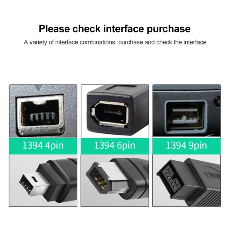 S-PC-0153_3.webp Firewire 800 IEEE1394B 9 Pin to 9 Pin Male Cable, Length: 1.8m(Black) - Image 4