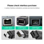 FireWire 800 9 Pin To FireWire 400 4 Pin Cable, Length: 1.5m(Black) - Image 4