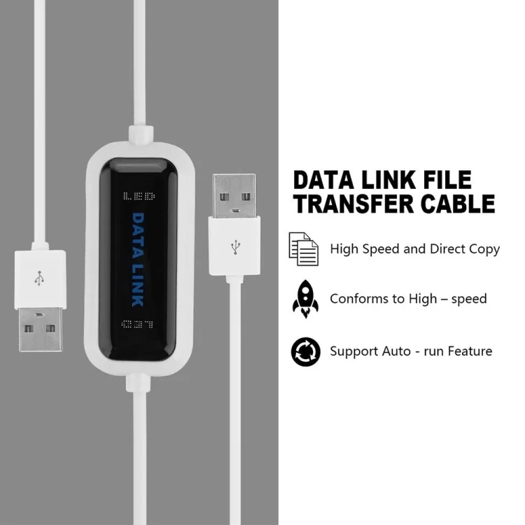 S-PC-0172_2.webp High Speed USB 2.0 Data Link Cable, PC to PC Data Share, Plug and Play, Length: 165cm - Image 3