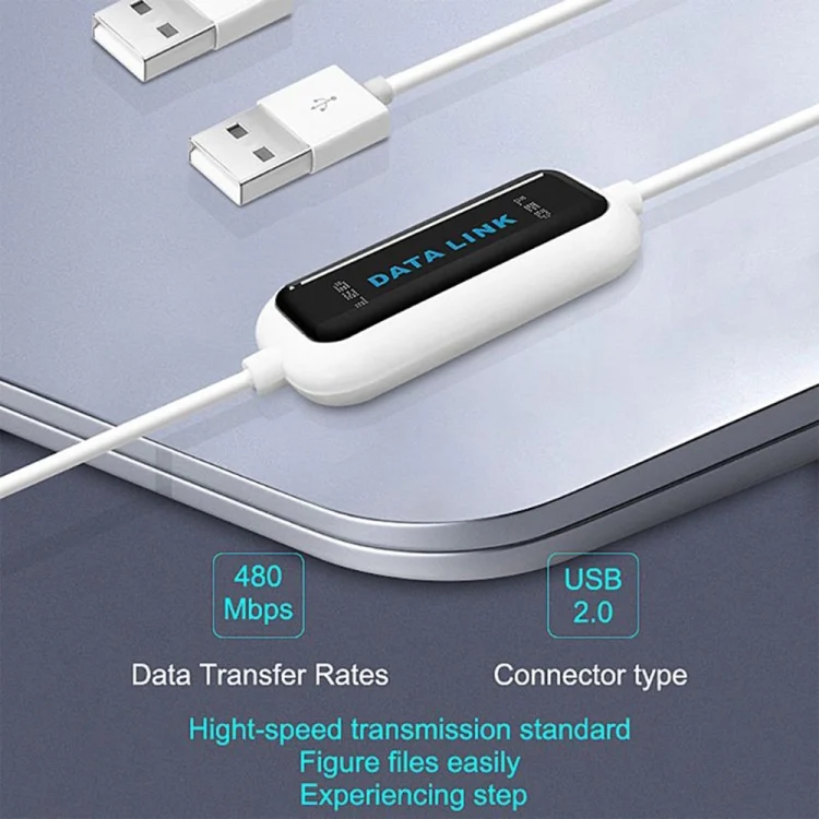 S-PC-0172_3.webp High Speed USB 2.0 Data Link Cable, PC to PC Data Share, Plug and Play, Length: 165cm - Image 4