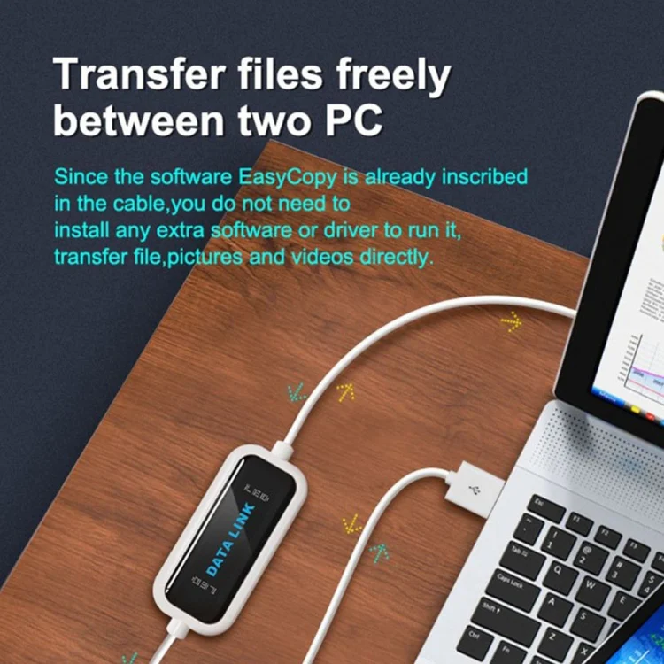 S-PC-0172_5.webp High Speed USB 2.0 Data Link Cable, PC to PC Data Share, Plug and Play, Length: 165cm - Image 6