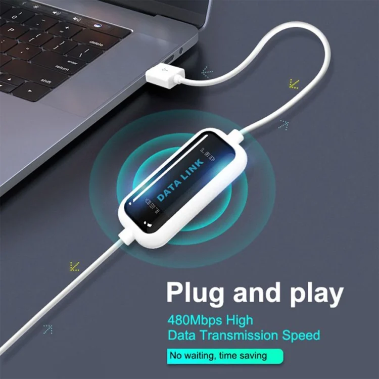 S-PC-0172_6.webp High Speed USB 2.0 Data Link Cable, PC to PC Data Share, Plug and Play, Length: 165cm - Image 7