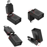 High Quality USB 2.0 AF to OTG Mini USB Adapter, Support 360 Degree Rotation - Image 2