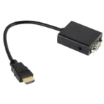 26cm HDMI to VGA + Audio Output Video Conversion Cable with 3.5mm Audio Cable, Support Full HD 1080P(Black) - Image 3