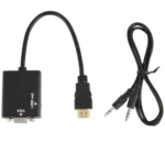 26cm HDMI to VGA + Audio Output Video Conversion Cable with 3.5mm Audio Cable, Support Full HD 1080P(Black) - Image 5