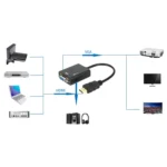 26cm HDMI to VGA + Audio Output Video Conversion Cable with 3.5mm Audio Cable, Support Full HD 1080P(Black) - Image 10