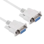 RS232 9P Female to 9P Female Cable, Length: 1.5m(White) - Image 3