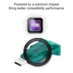 USB 2.0 to RS232 Serial Port DB9 9Pin Male Cable Converter Adapter(Green) - Image 3
