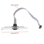 DB9 9pin Com Port host case Cable / RS232 port plate cable, Length: 36cm(Grey) - Image 2