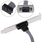 DB9 9pin Com Port host case Cable / RS232 port plate cable, Length: 36cm(Grey) - Image 3