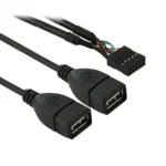 10 Pin Motherboard Female Header to 2 USB 2.0 Female Adapter Cable, Length: 50cm - Image 2