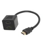 30cm HDMI Splitter Adapter Y Verteiler Stecker mit 2 Kupplung Gel (Gold Plated)(Black) - Image 2