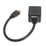 30cm HDMI Splitter Adapter Y Verteiler Stecker mit 2 Kupplung Gel (Gold Plated)(Black) - Image 3