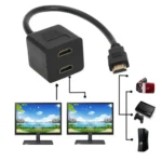 30cm HDMI Splitter Adapter Y Verteiler Stecker mit 2 Kupplung Gel (Gold Plated)(Black) - Image 4