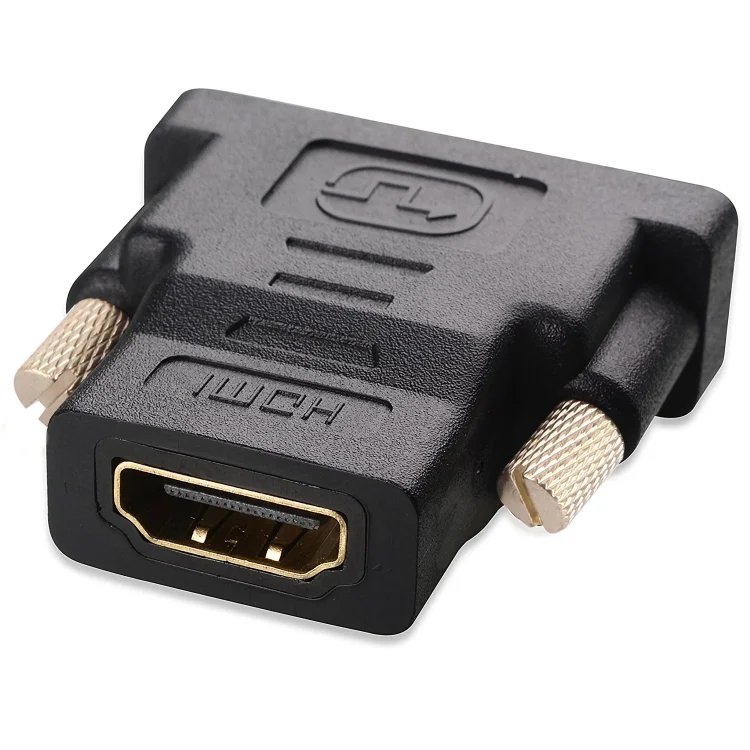 S-PC-0321_1.webp HDMI 19Pin Female to DVI 24+1 Pin Male adapter (Gold Plated)(Black) - Image 2