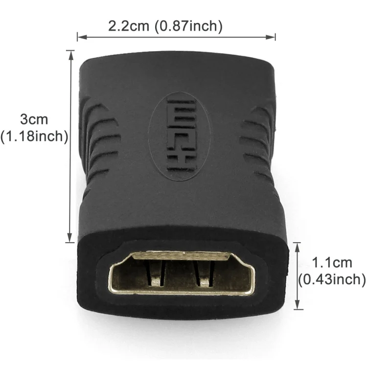 S-PC-0325_2.webp HDMI 19 Pin Female to HDMI 19Pin Female Adapter(Black) - Image 3