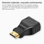 Gold Plated Mini HDMI Male to HDMI 19 Pin Female Adapter(Black) - Image 3