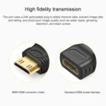 Gold Plated Mini HDMI Male to HDMI 19 Pin Female Adapter(Black) - Image 4