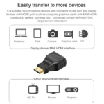 Gold Plated Mini HDMI Male to HDMI 19 Pin Female Adapter(Black) - Image 5