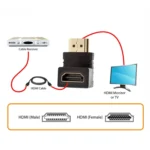 HDMI 19Pin Male to HDMI 19Pin Female 90-degree Angle Adaptor (Gold Plated)(Black) - Image 4