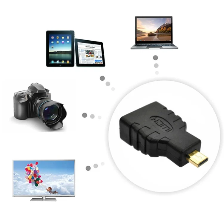S-PC-0332_4.webp Micro HDMI Male to HDMI Female Adapter (Gold Plated)(Black) - Image 5